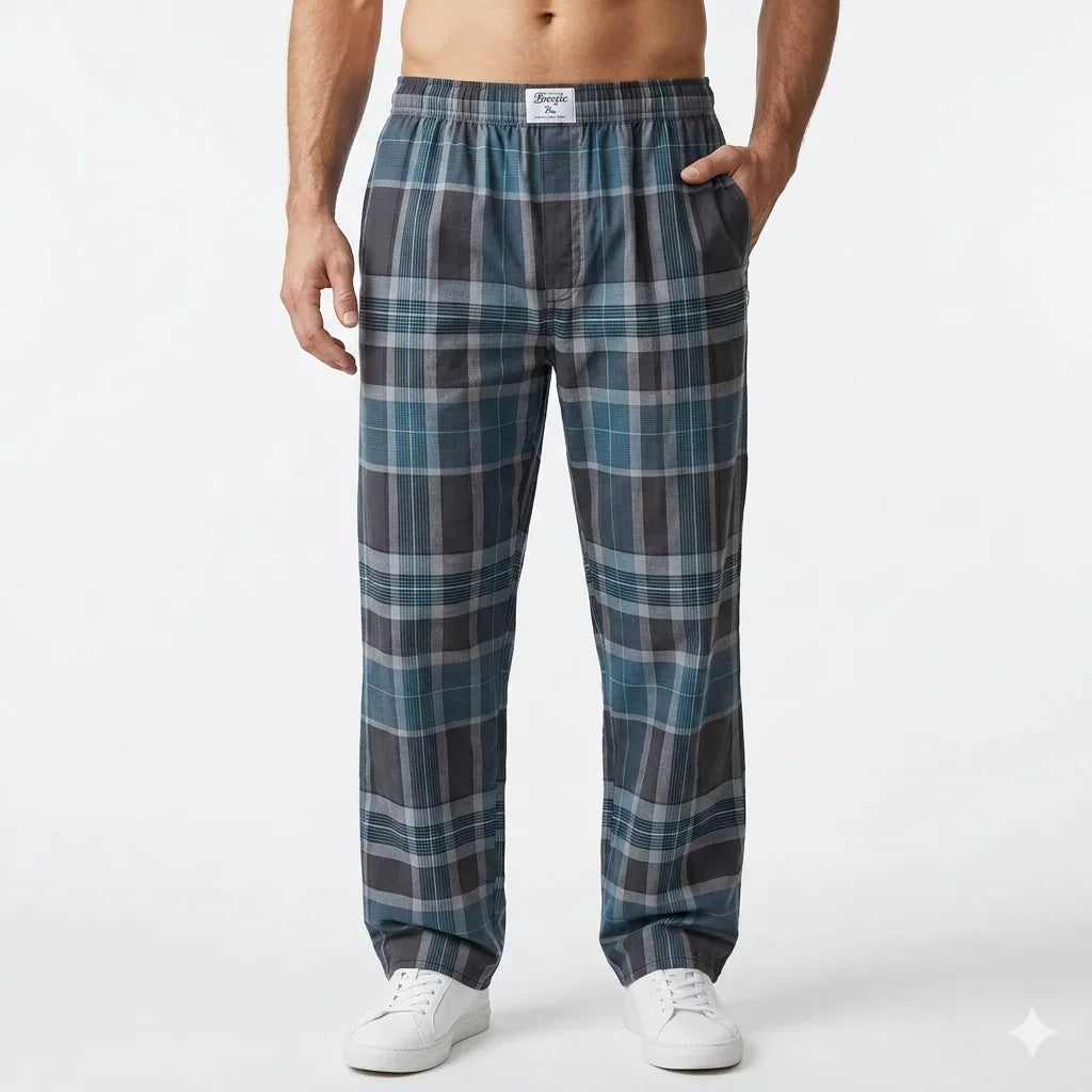 Mens Trouser Blue Check