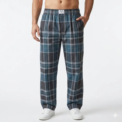 Mens Trouser Blue Check