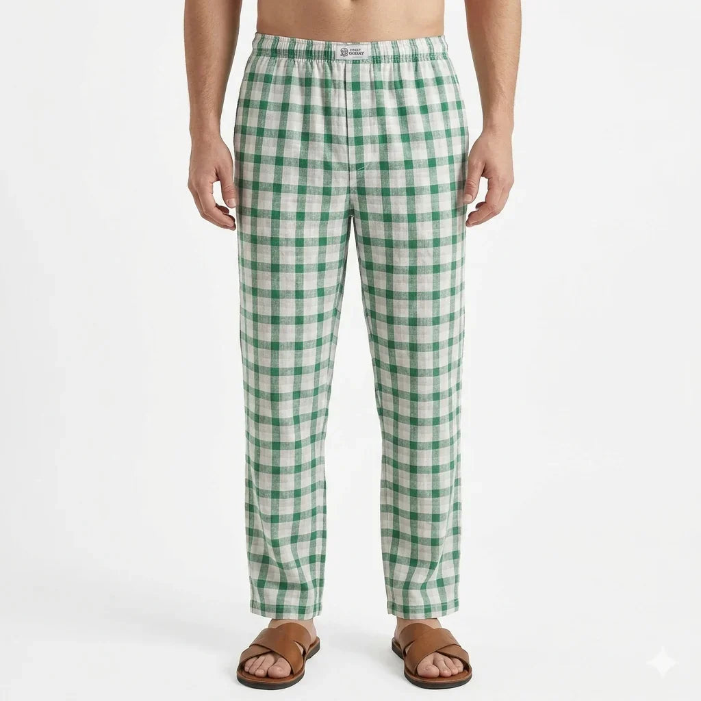 Mens Trouser Green Check