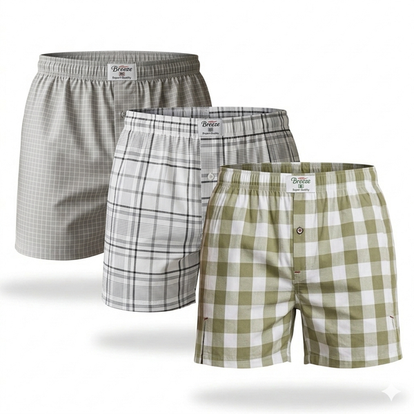 Pack of 3 Mens Woven Boxers Design 3