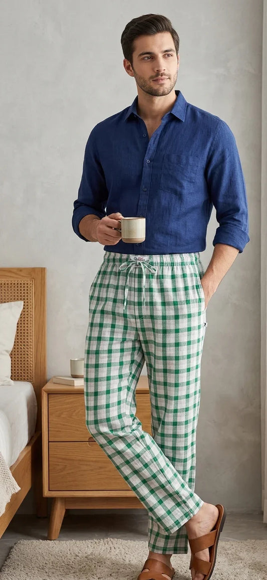 Mens Trouser Green Check
