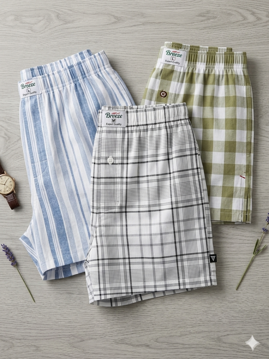 Pack of 3 Mens Woven Boxers D1