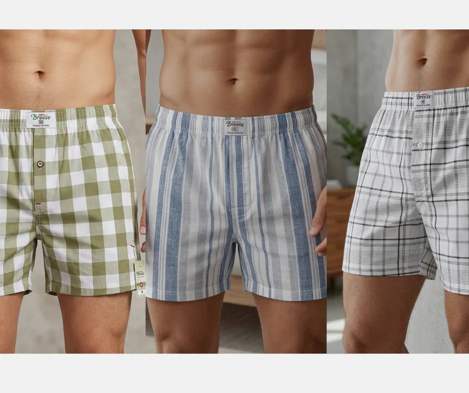 Pack of 3 Mens Woven Boxers Design 1