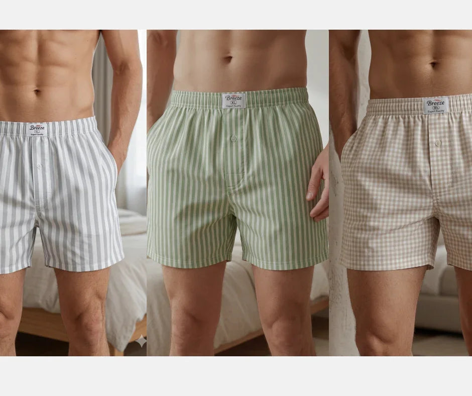 Pack of 3 Mens Woven Boxers Design 2