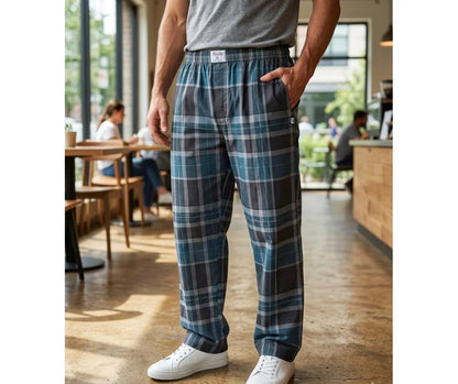 Mens Trouser Blue Check
