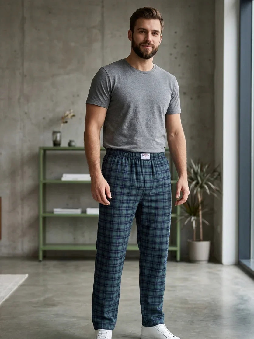 Mens Trouser Blue Check