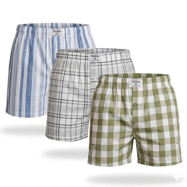Pack of 3 Mens Woven Boxers Design 1