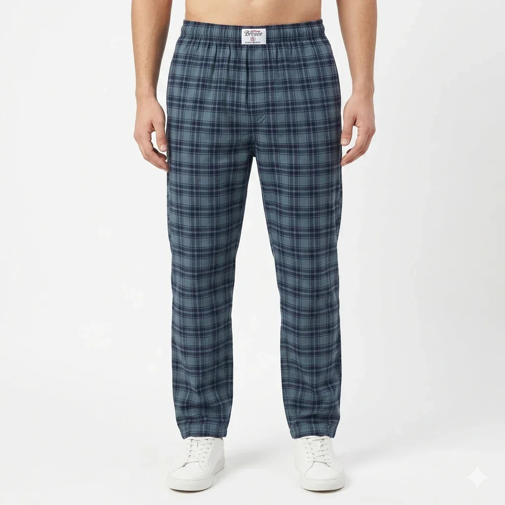 Mens Trouser Blue Check