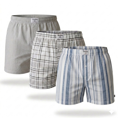 Pack of 3 Mens Woven Boxers Design 4
