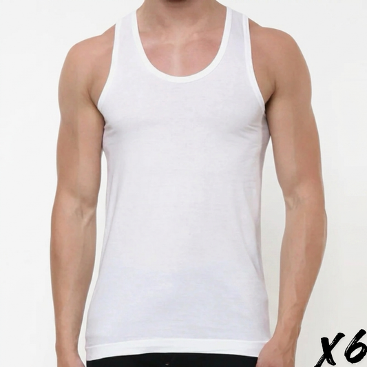 Pack of 6 Mens vest (Sleeveless)