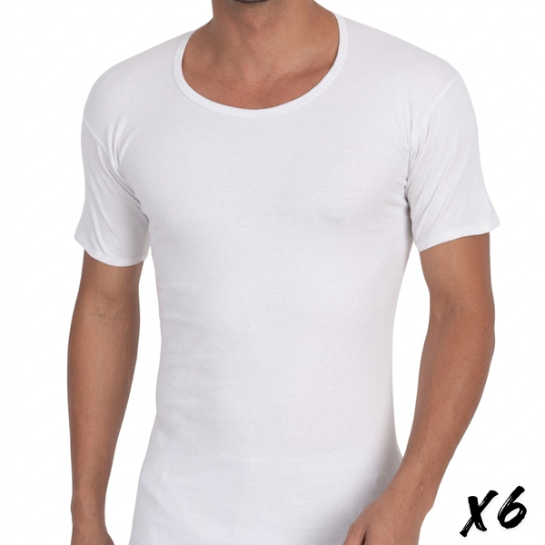 Pack of 6 Mens vest (Short Sleeves)