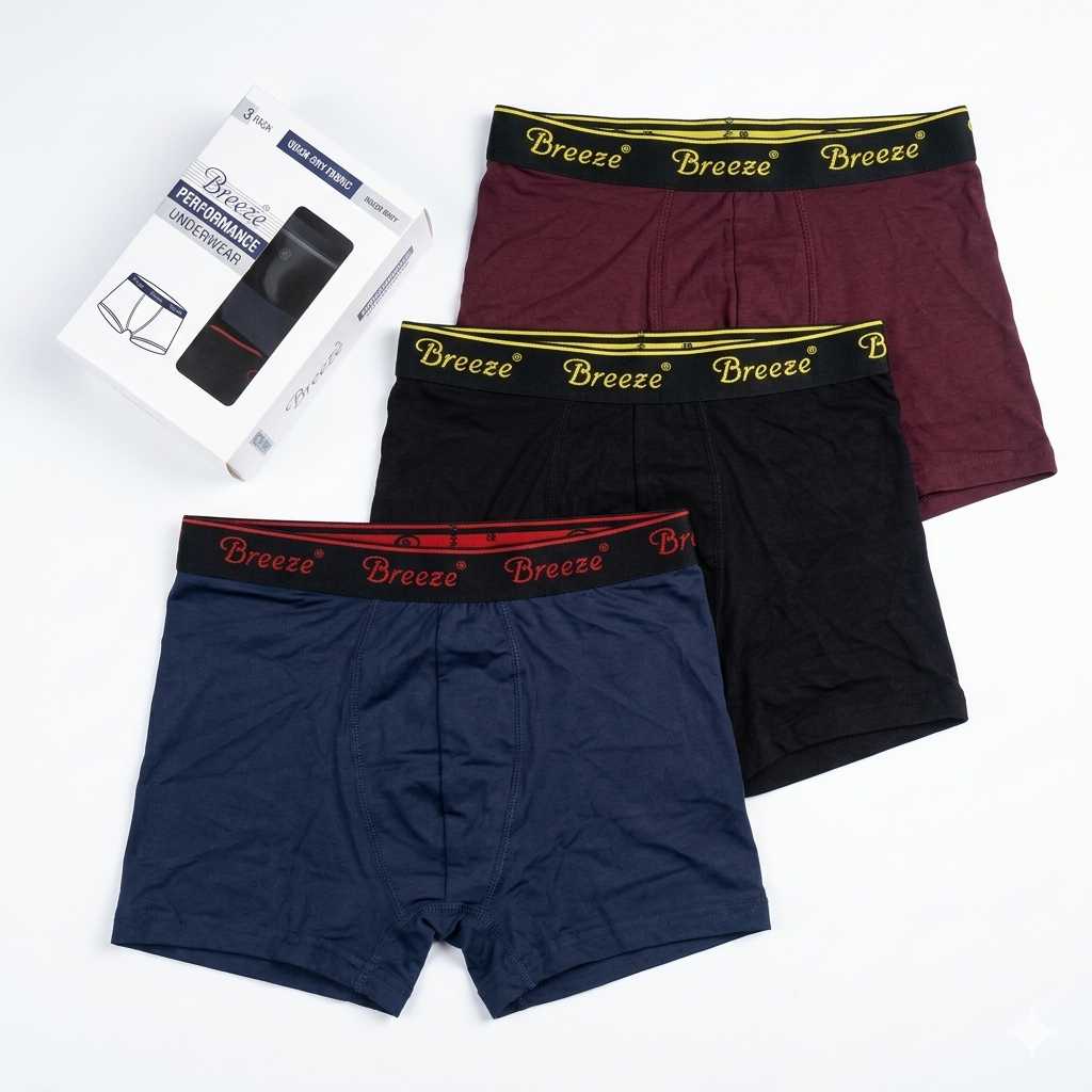 Pack of 3 Mens Cotton Boxers Assorted Colors
