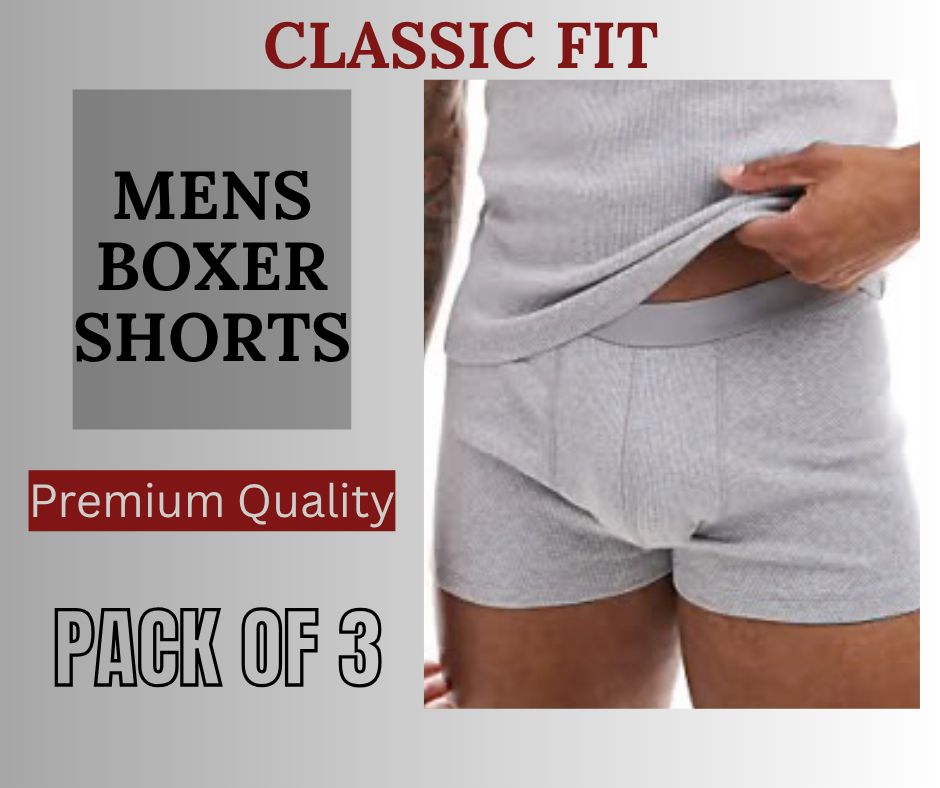 Pack of 3 Mens Cotton Boxers Assorted Colors